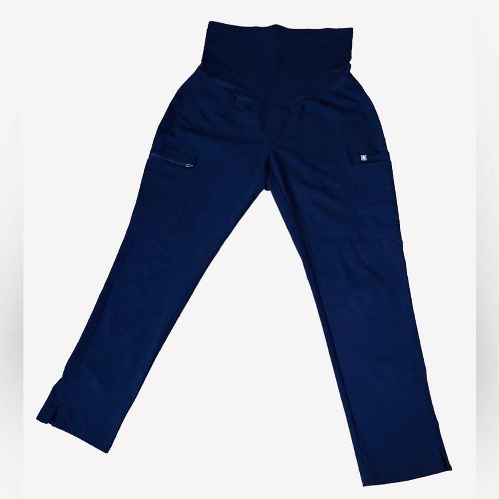 FIGS Technical Collection Yola Maternity Navy Blue Skinny Scrub Pants Medium M